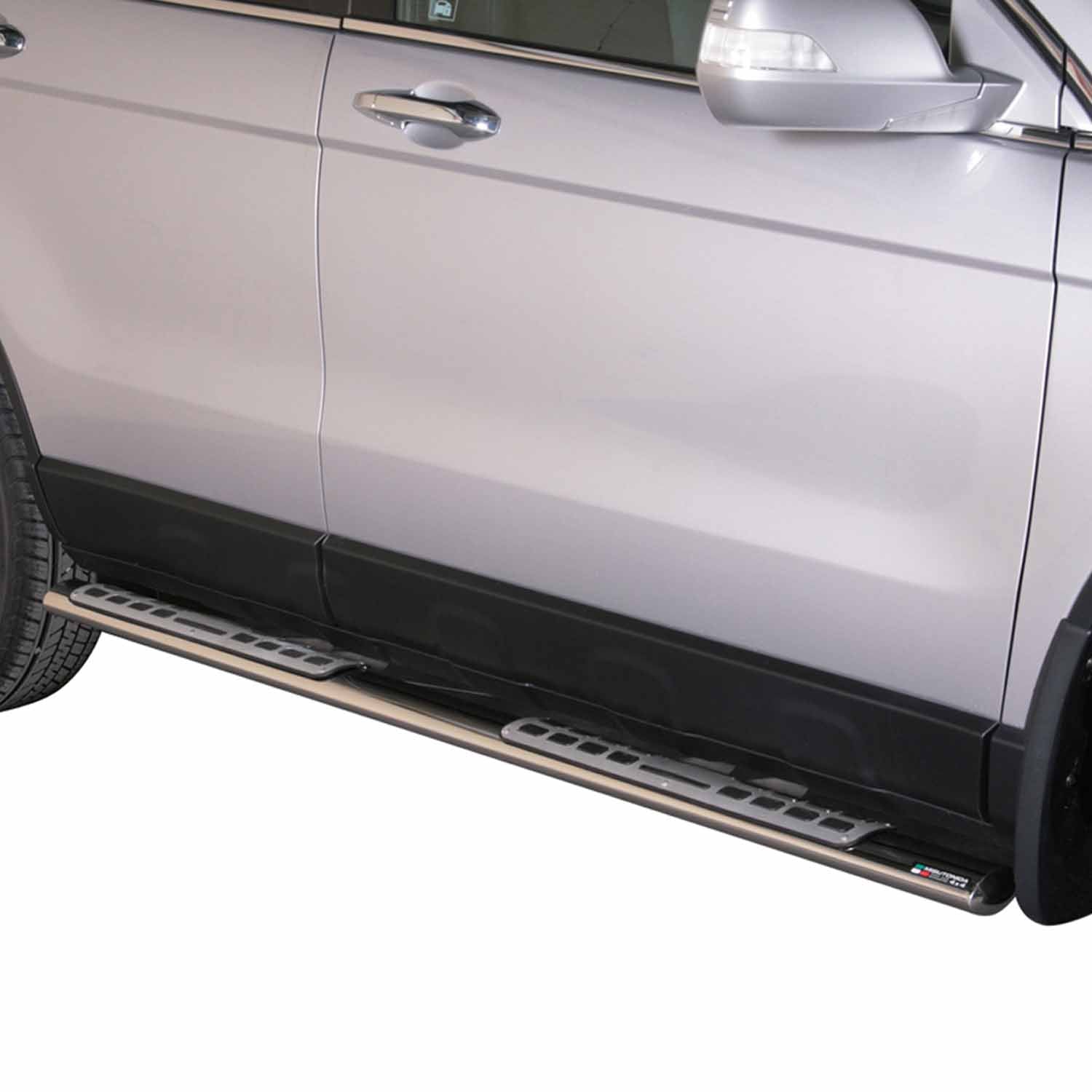 Par de Estribos Barras Laterales para Honda CR-V 2010-2012 Plata Acero 2x