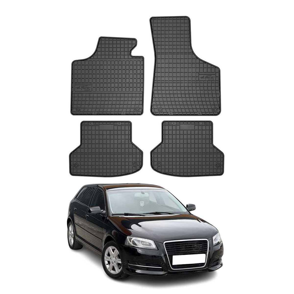 OMAC Alfombrillas De Coche para Audi A3 8P1 8PA Sportback 2003-2013 Goma 4x