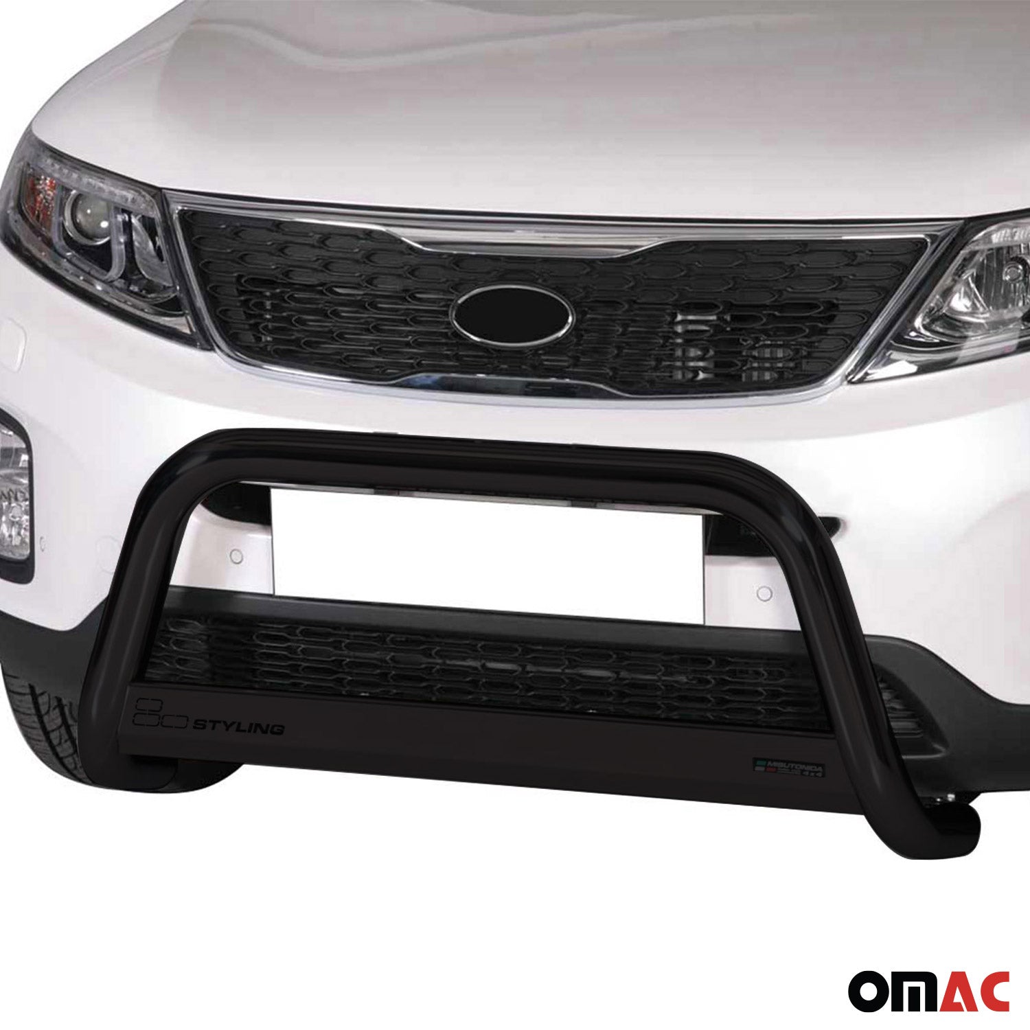 Bull Barra Frontal para Kia Sorento 2012-2015 Negro Brillante Acero