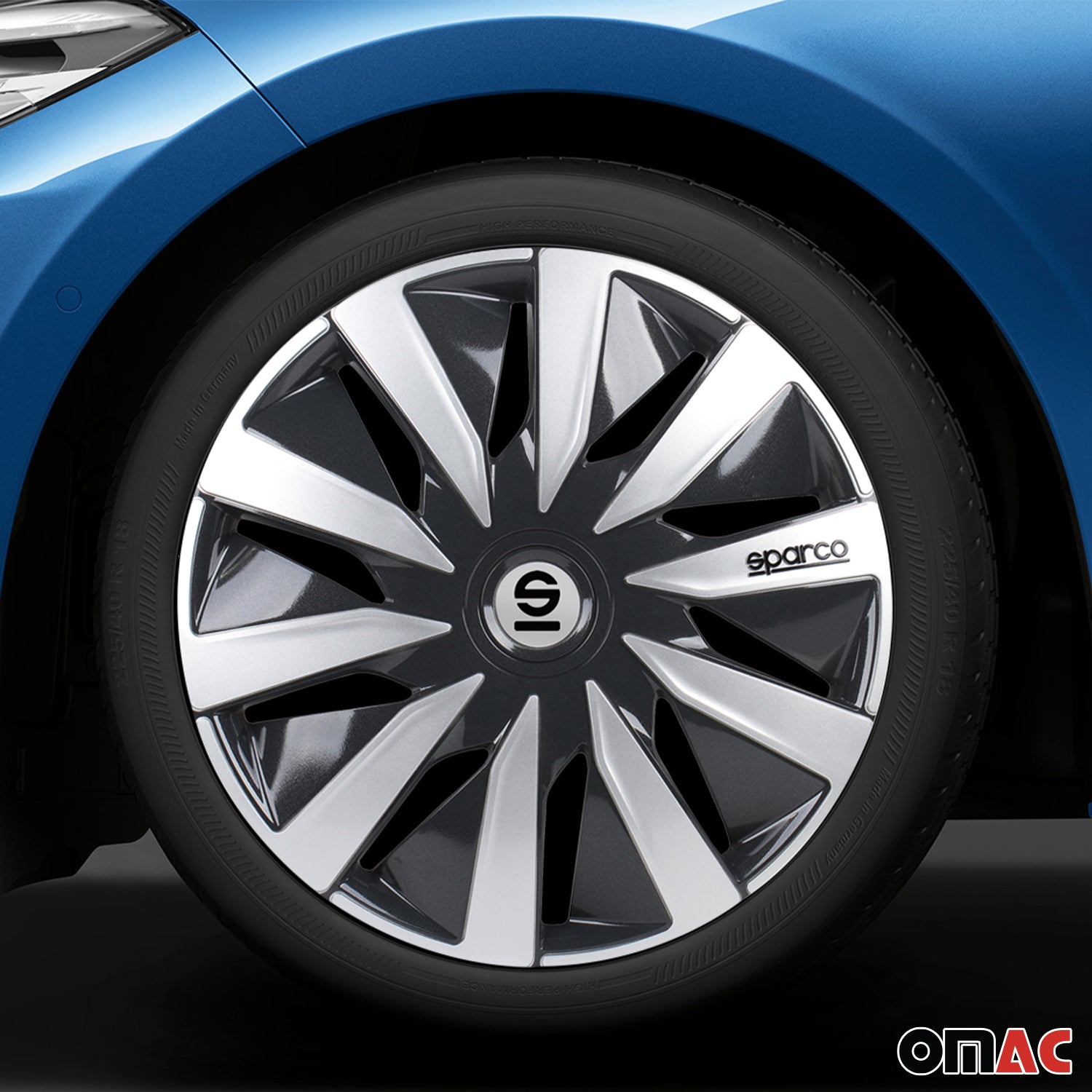 Sparco Lazio Tapacubos 16" pulgadas Universal Plata ABS Plástico