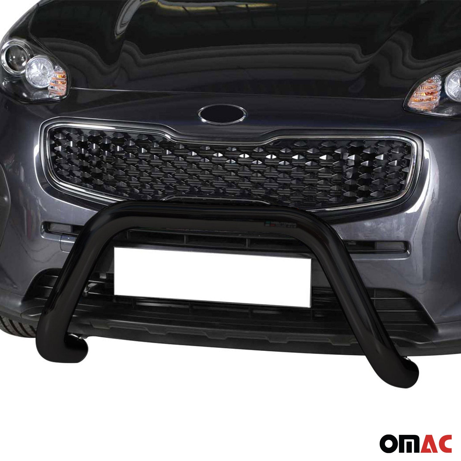 Bull Barra Frontal para Kia Sportage 2016-2018 Negro Brillante Acero 1Pza