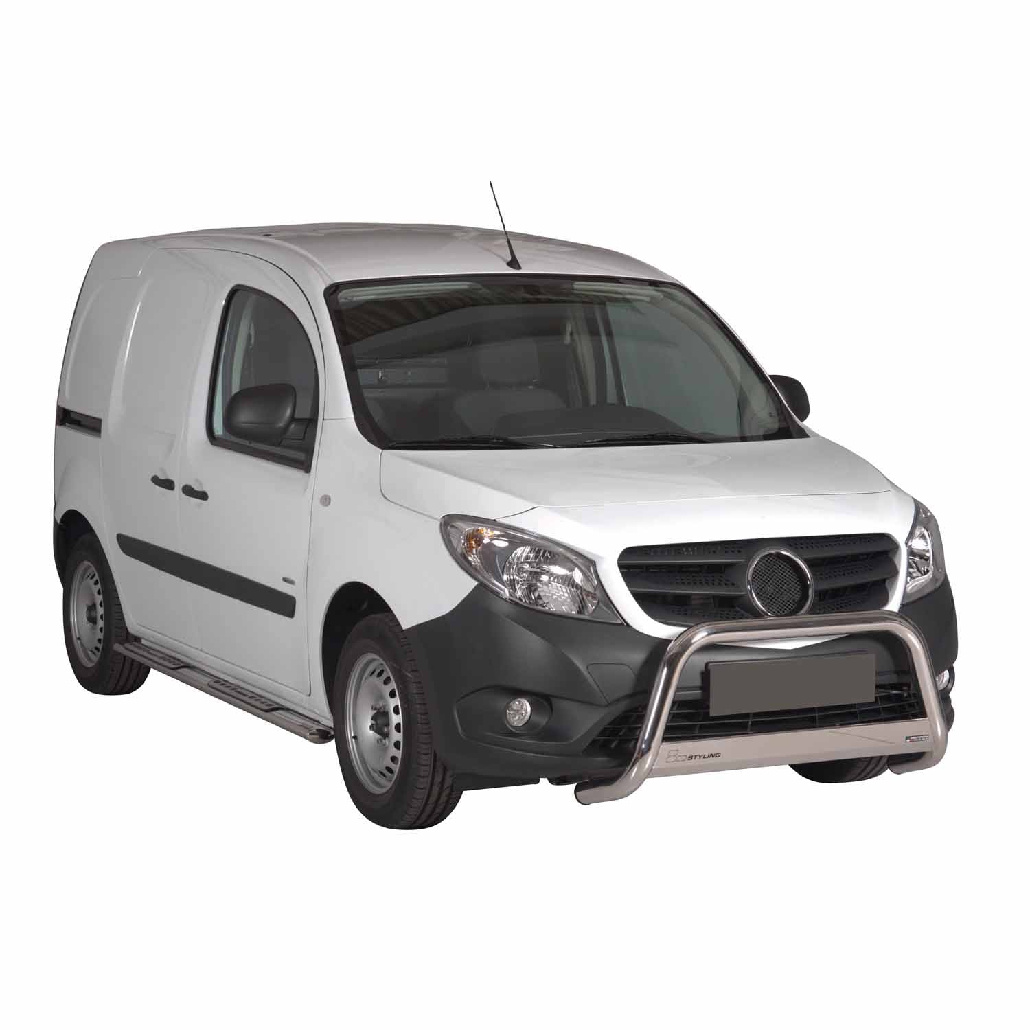 Par de Estribos Barras Laterales para Mercedes Citan 2012-2020 Plata Acero 2x