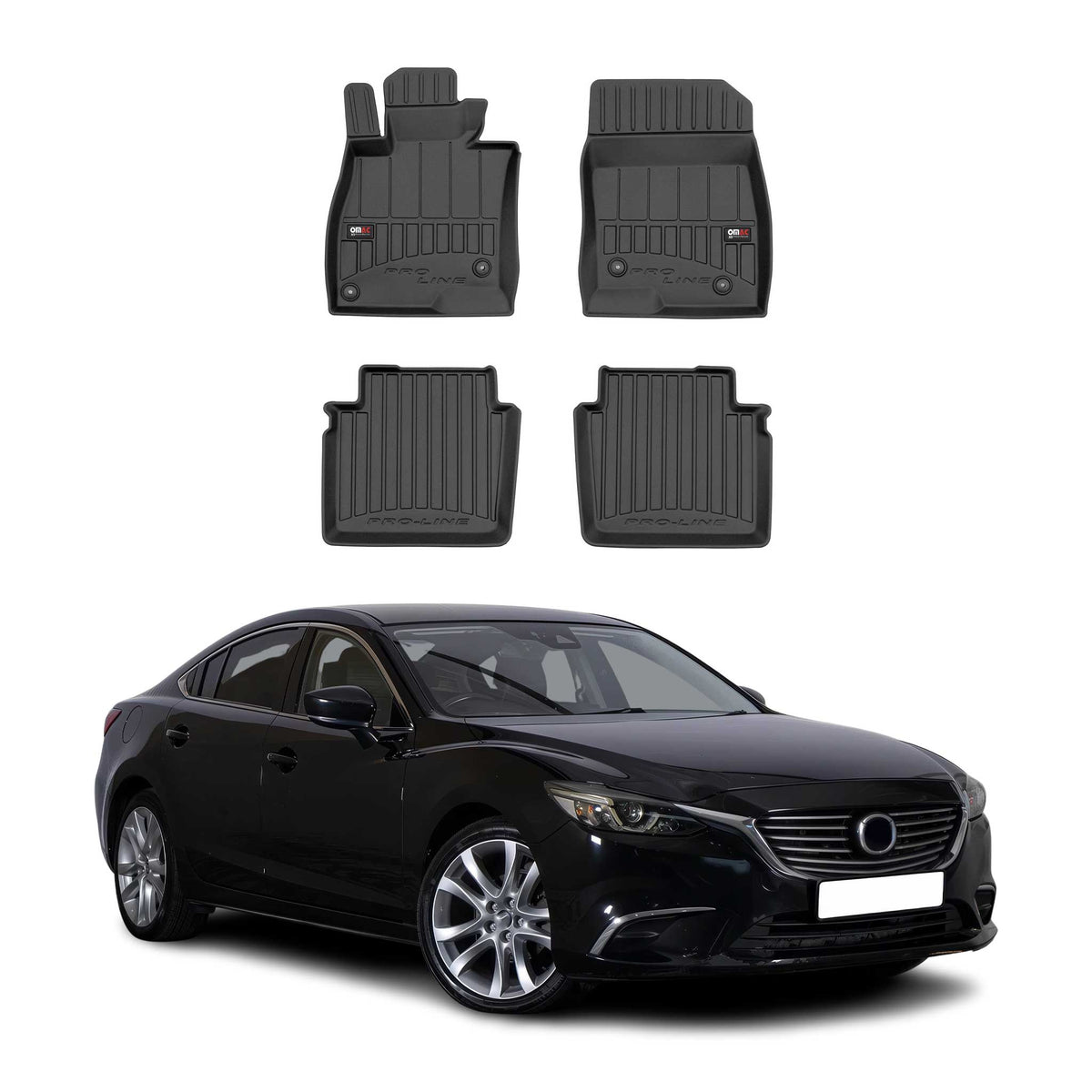 OMAC Premium Alfombrillas De Coche para Mazda 6 Sedán 2012-2018 TPE Goma 4x