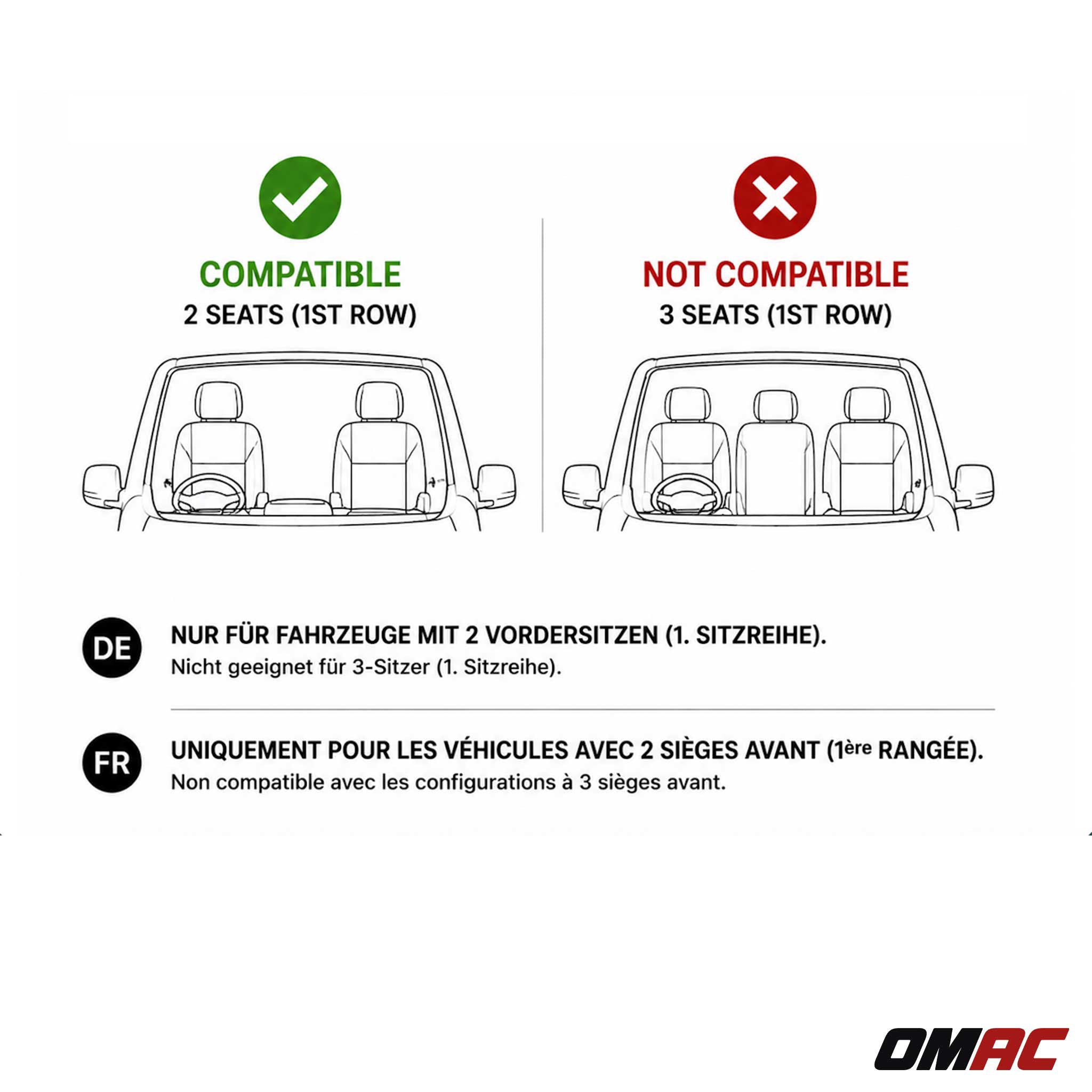 OMAC Alfombrillas De Coche para Ford Transit Custom I 2017-2023 Goma 3x