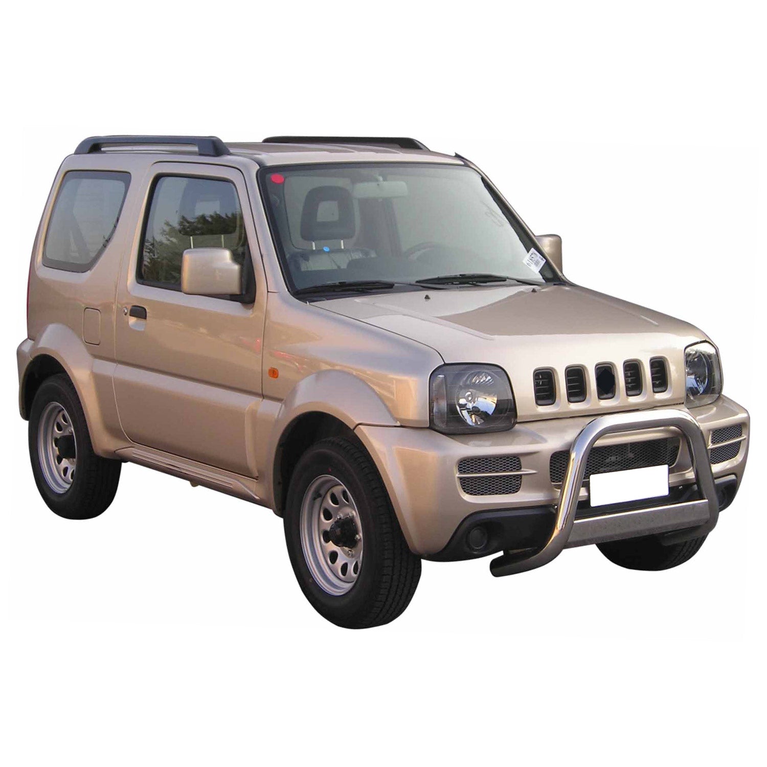 Bull Barra Frontal para Suzuki Jimny 2006-2012 Plata Brillante Acero 1Pza