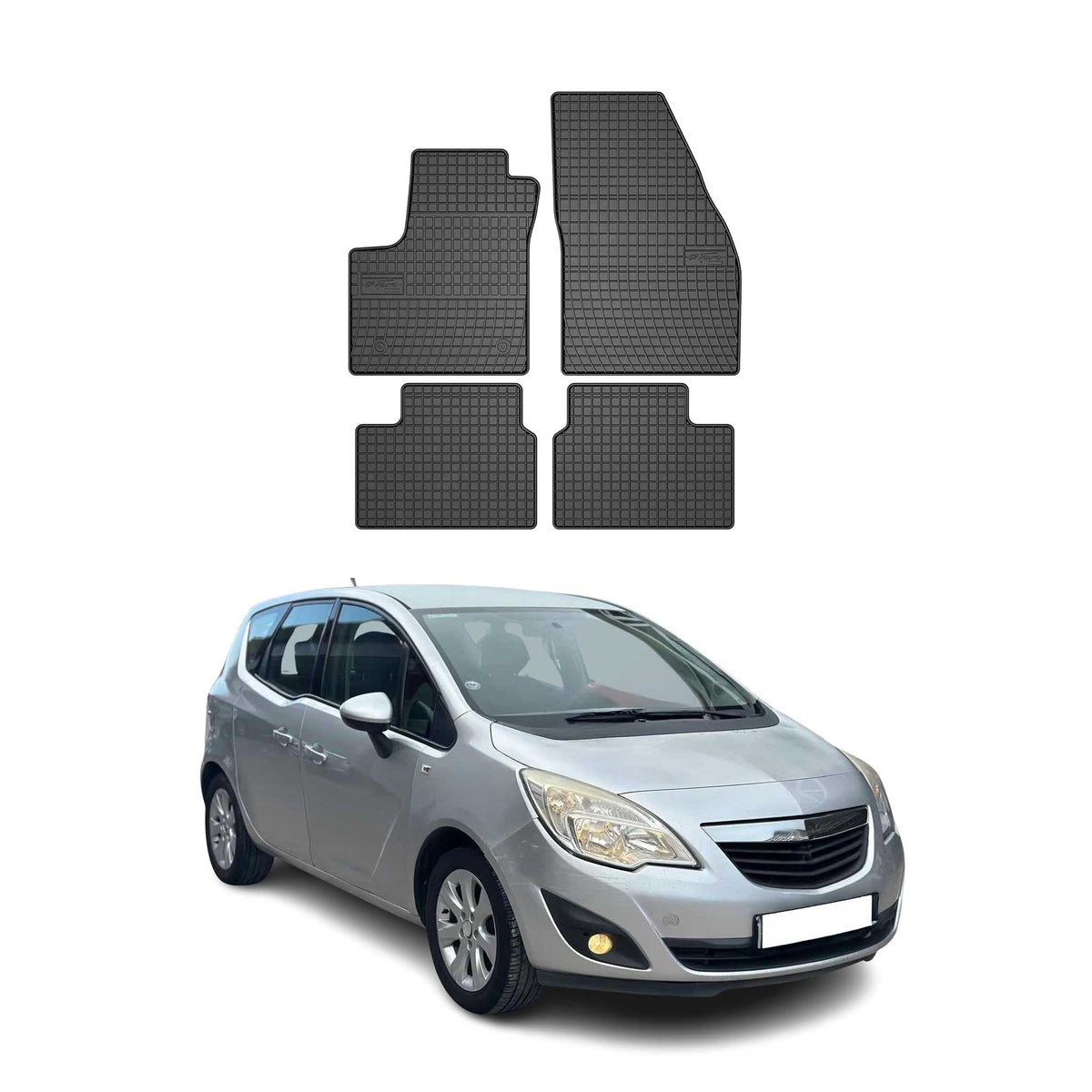 OMAC Alfombrillas De Coche para Opel Meriva B 2010-2017 Negro Goma 4Pza
