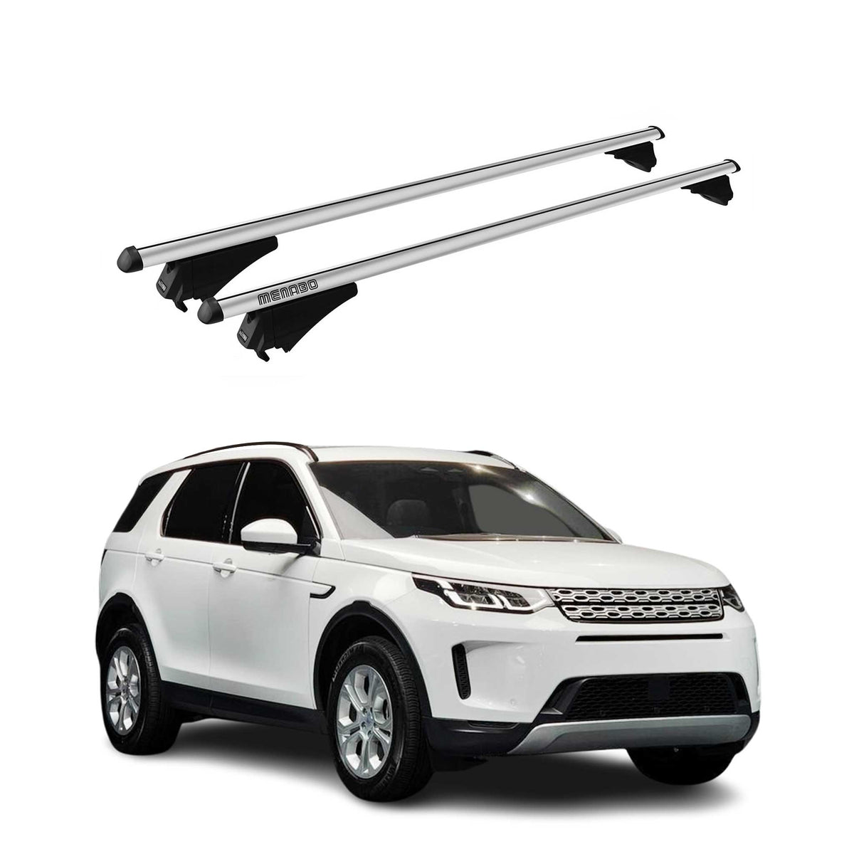 Menabo Barras de Techo Coche para Land Rover Discovery Sport L550 2015-2019 Gris