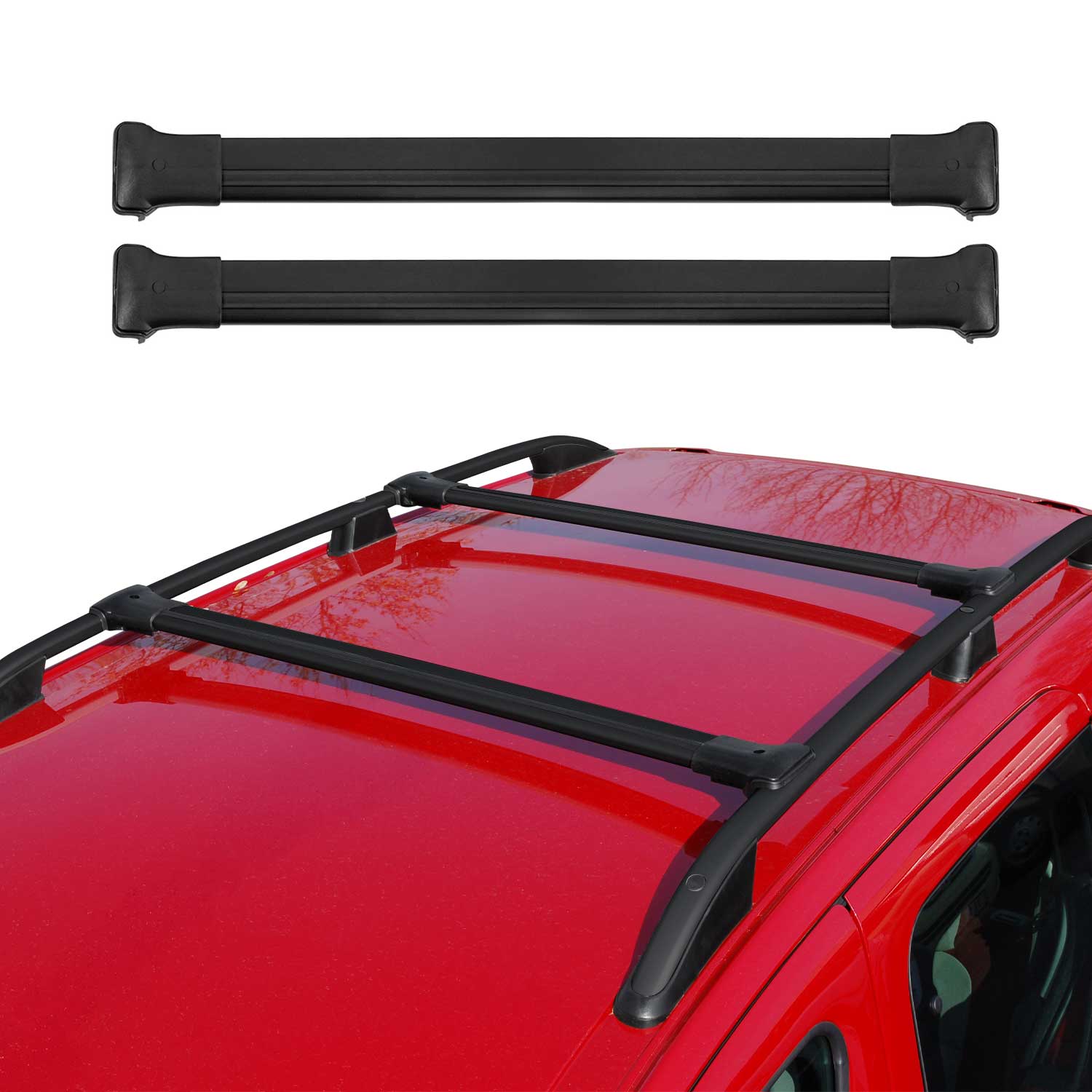 Portaequipajes Barras de Techo para Opel Vivaro 2014-2019 Negro Aluminio 2Pza