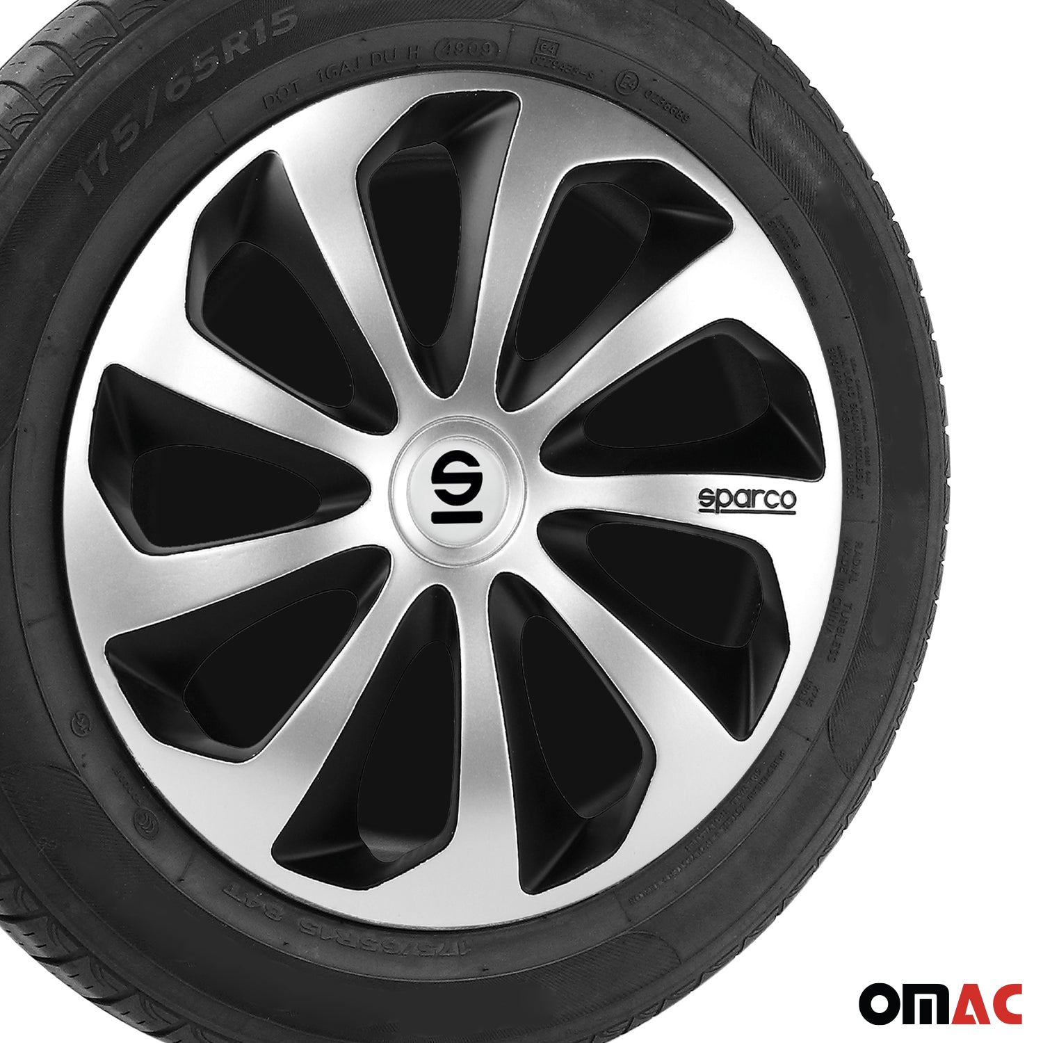 Sparco Sicilia Tapacubos 14 Pulgadas Universal Negro Plata ABS Plástico