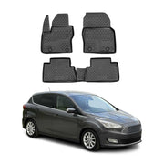 OMAC Alfombrillas De Coche para Ford C-Max 2010-2019 Negro Goma TPE 4Pza