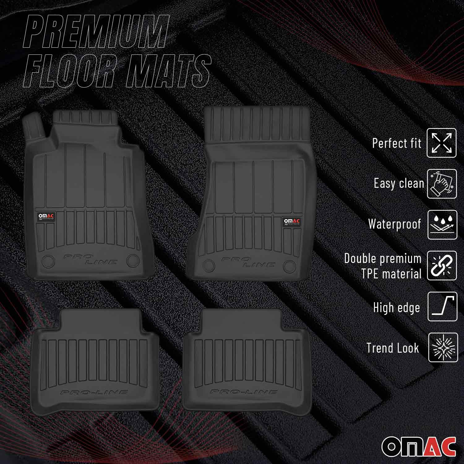 OMAC Premium Alfombrillas Coche para Mercedes E Class W211 S211 2003-09 TPE