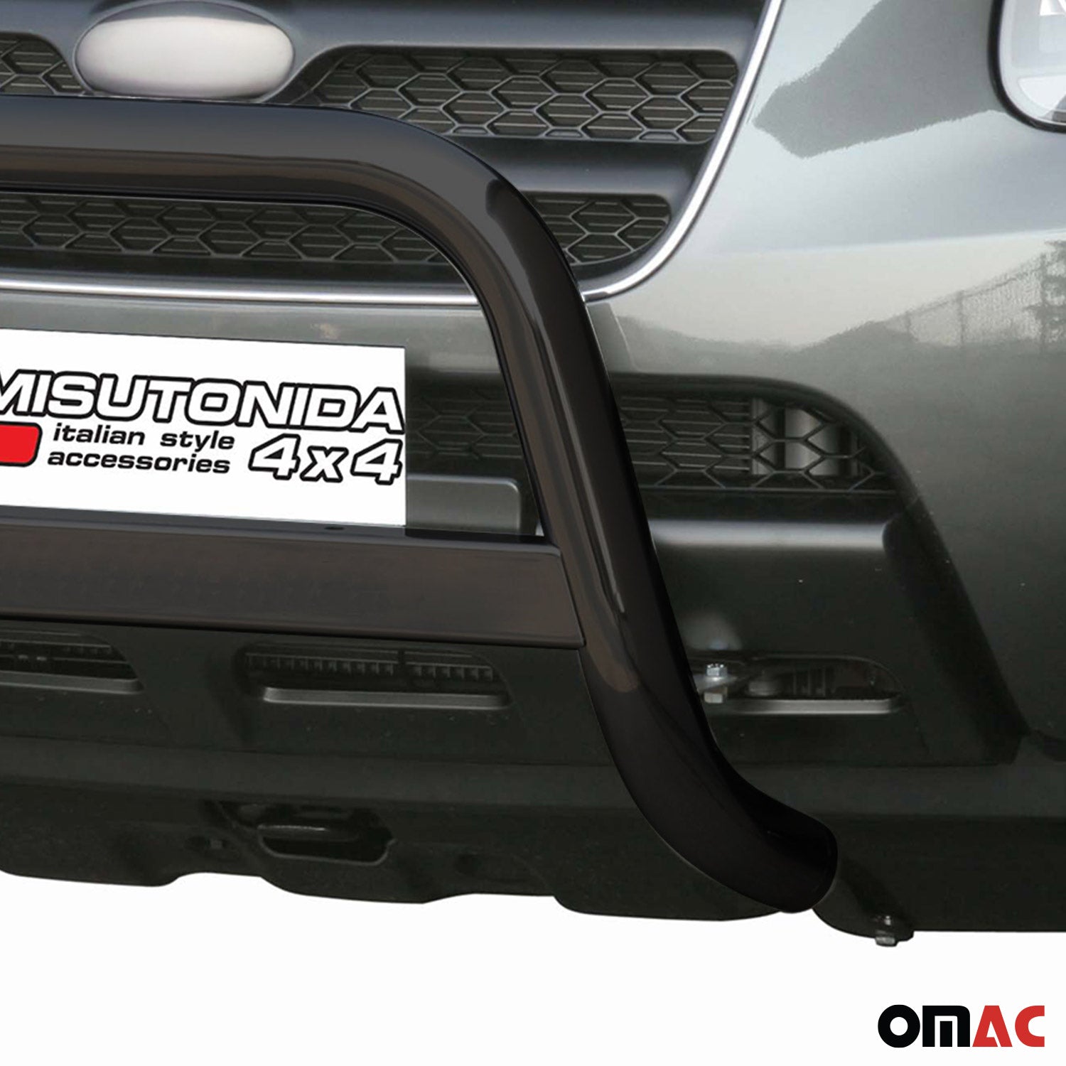 Bull Barra Frontal para Hyundai Santa Fe 2006-2009 Negro Brillante Acero 1Pza