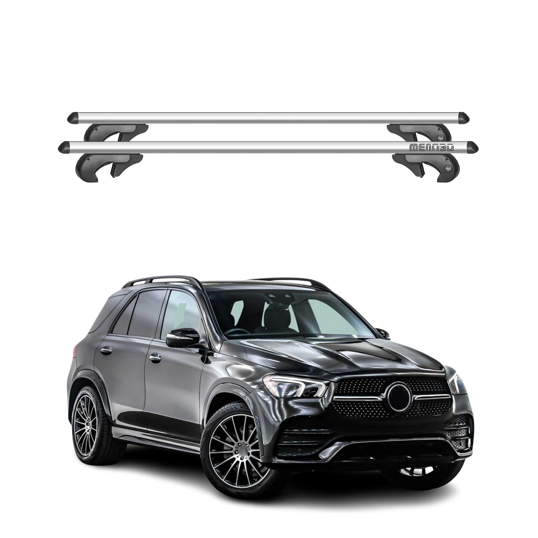 Menabo Barras de Techo Coche Barra para Mercedes GLE V167 2018-2025 Gris Alu 2x