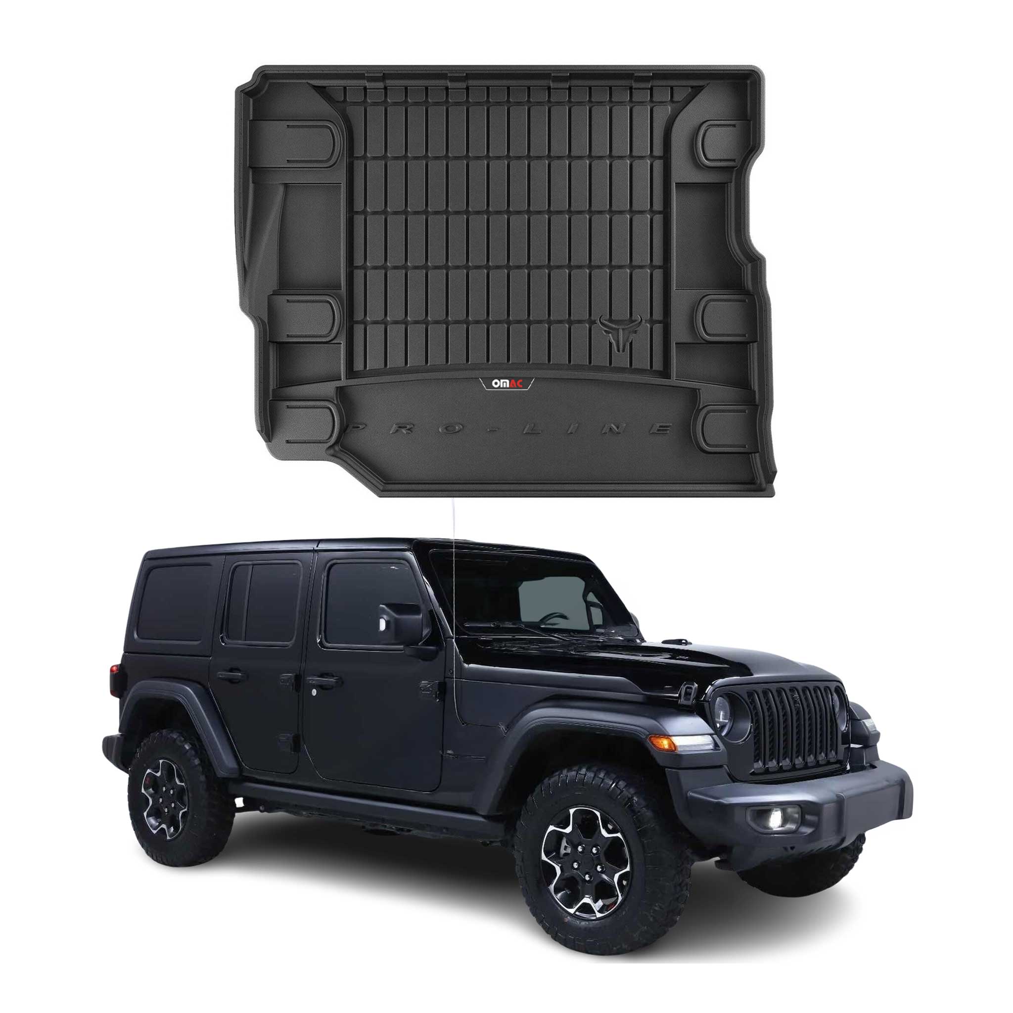 OMAC Premium Bandeja Maletero Alfombrilla para Jeep Wrangler Unlimited 2018-2025