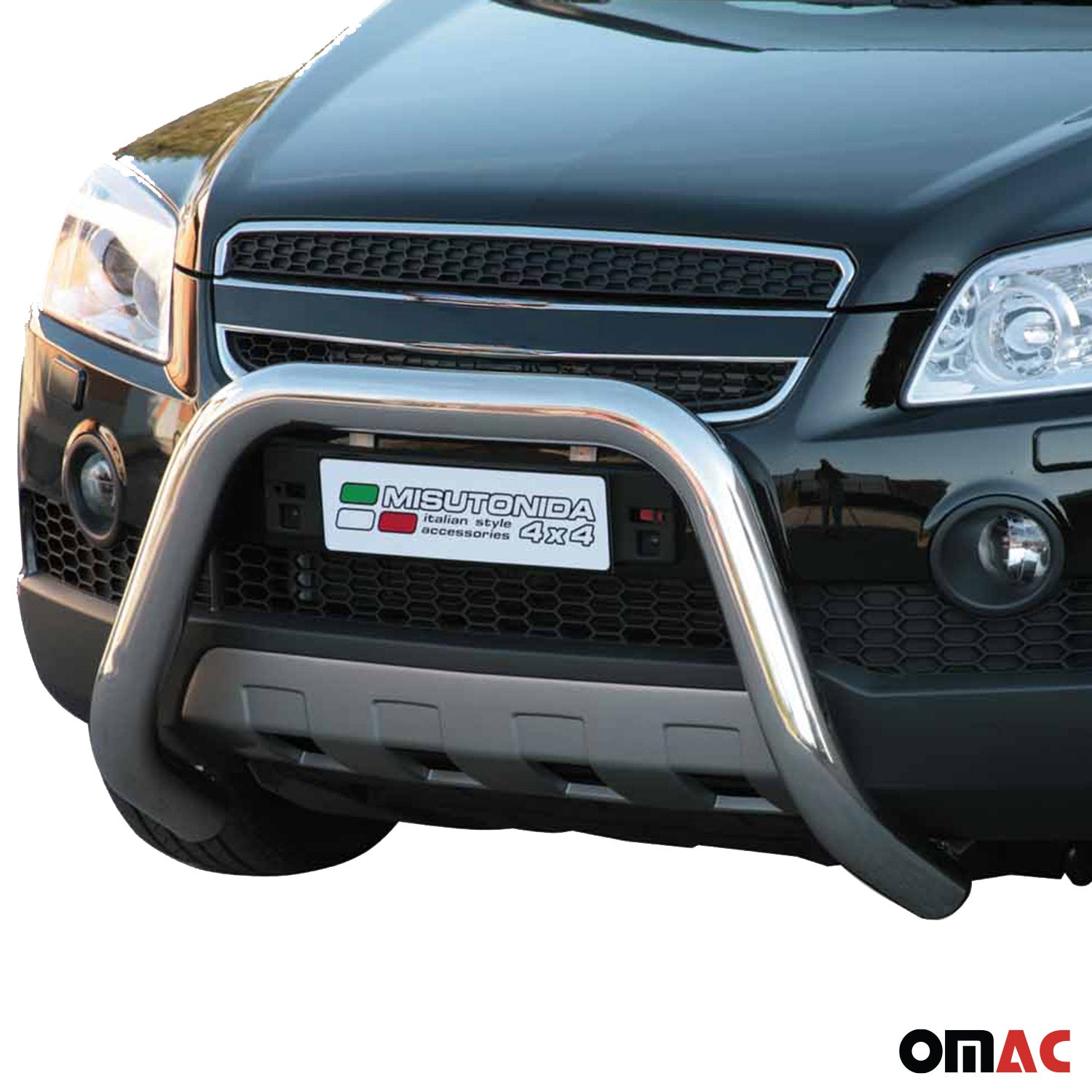 Bull Barra Frontal para Chevrolet Captiva 2006-2010 Plata Brillante Acero