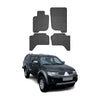 OMAC Alfombrillas De Coche para Mitsubishi L200 2007-2016 Negro Goma 4Pza