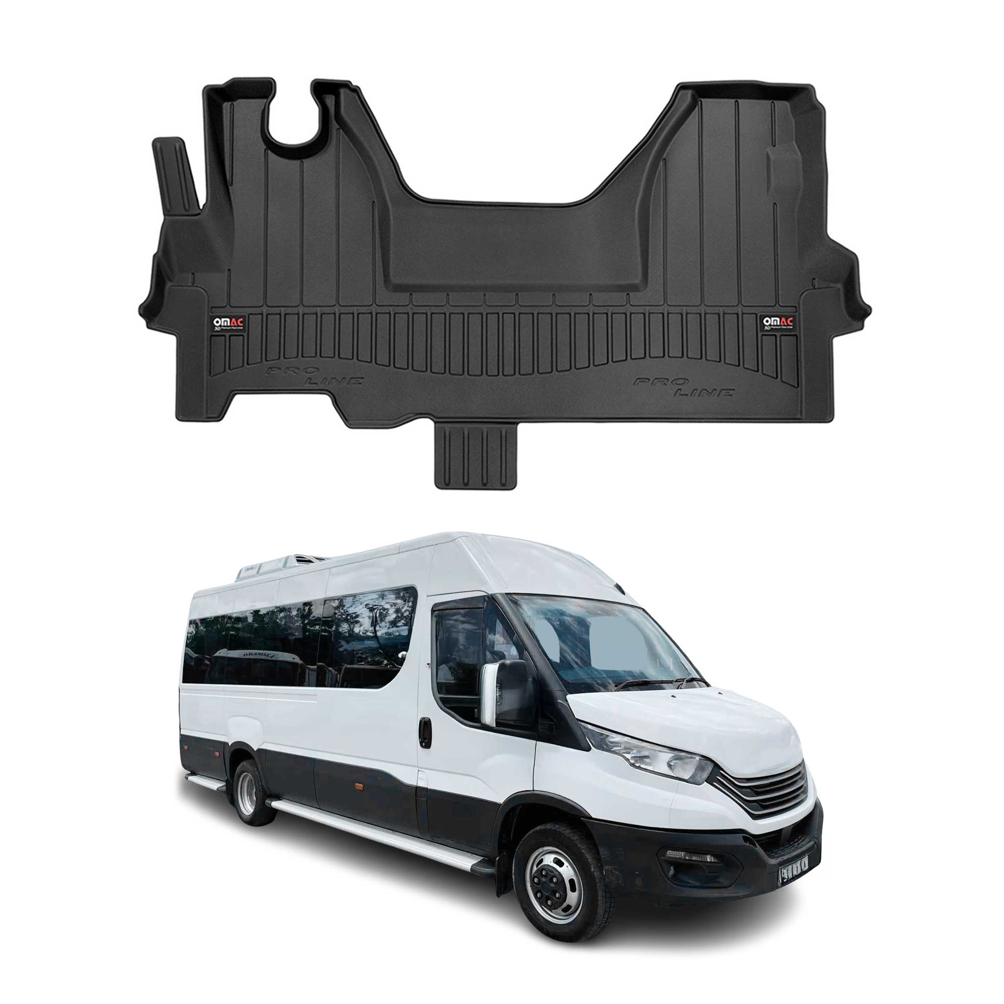 OMAC Premium Alfombrillas De Coche para Iveco Daily 2014-2025 Negro TPE Goma