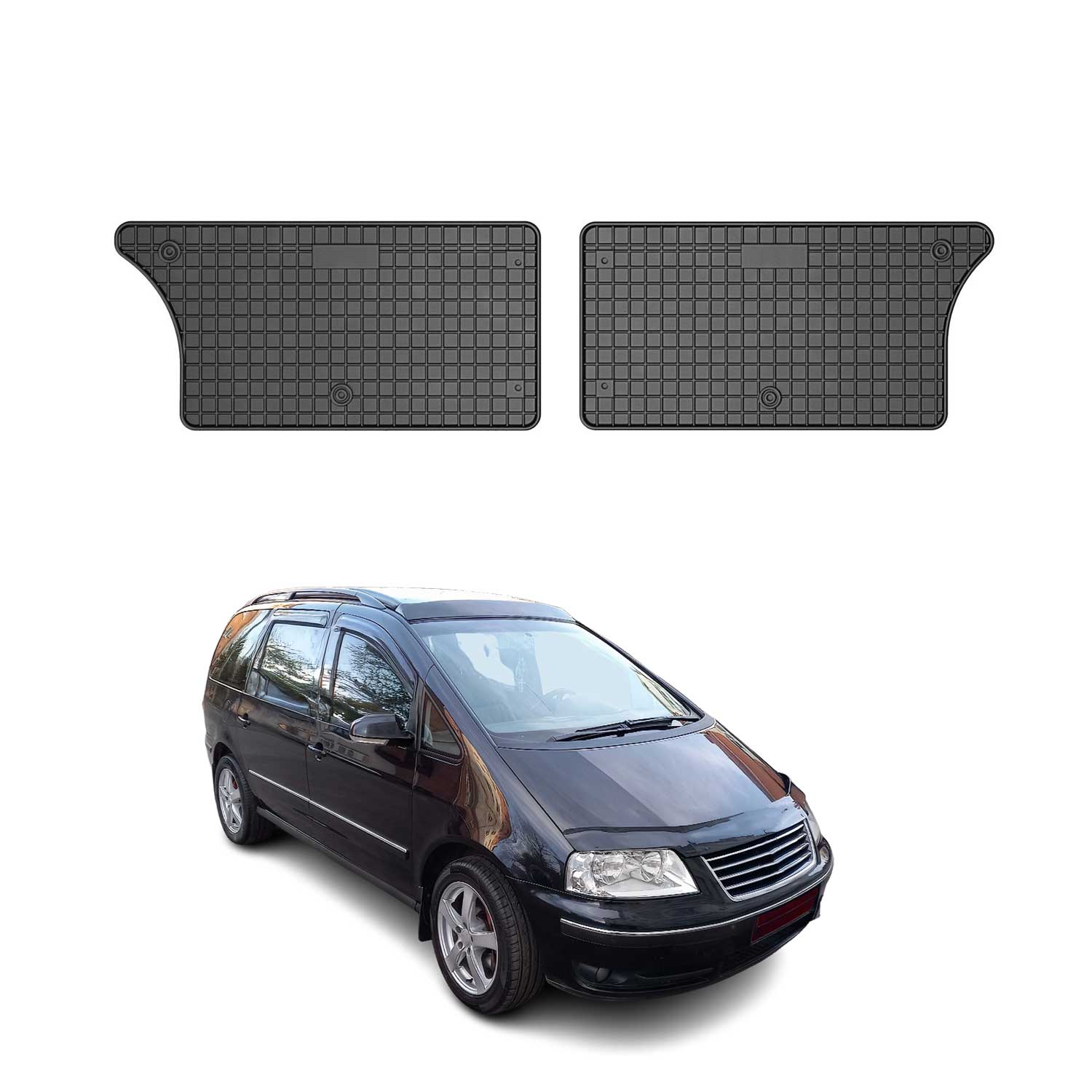 OMAC Alfombrillas De Coche para VW Sharan 1995-2010 Negro Goma TPE 2Pza