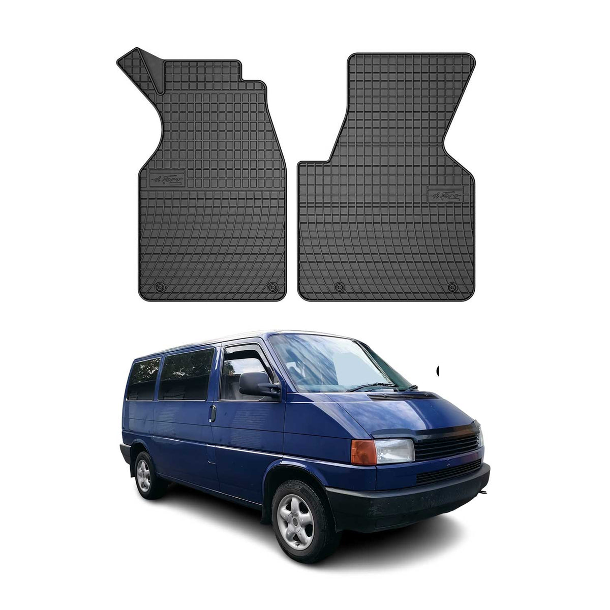 OMAC Alfombrillas De Coche para VW Transporter T4 1990-2003 Negro Goma 2Pza