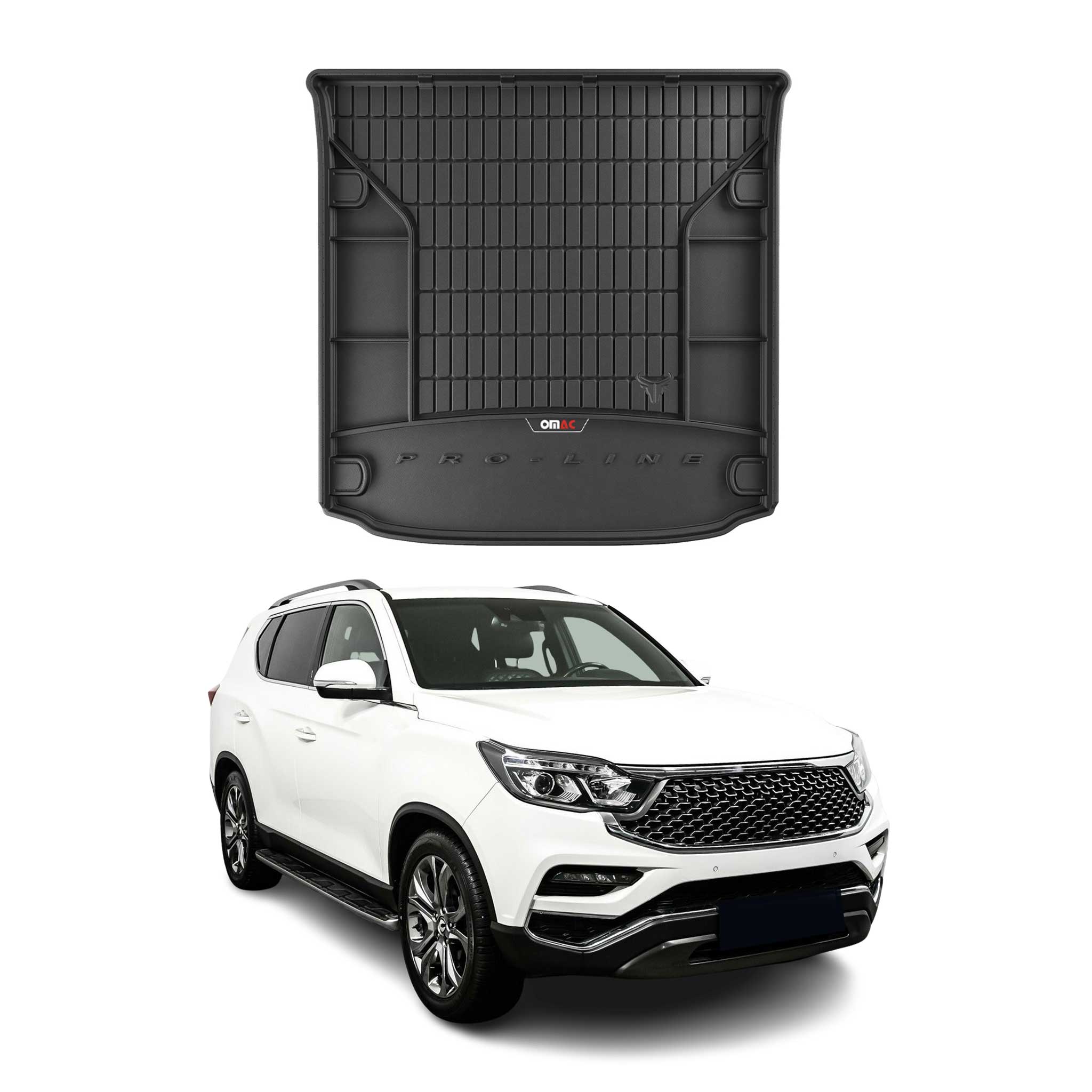 OMAC Premium Bandeja Maletero Alfombrilla para Ssangyong Rexton G4 2017-2025 TPE