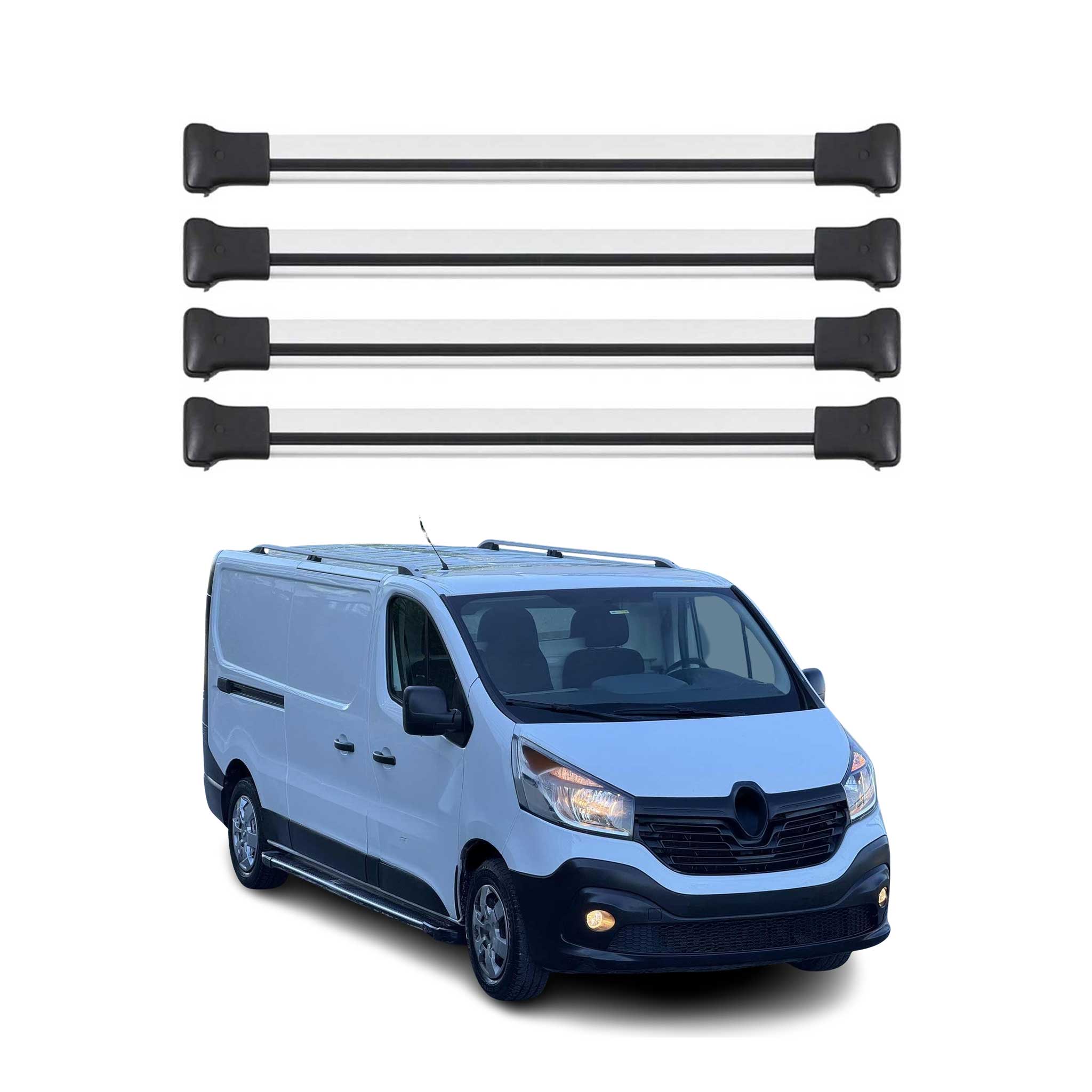 Barras de Techo Coche para Renault Trafic 2014-2025 Gris Aluminio 4Pza
