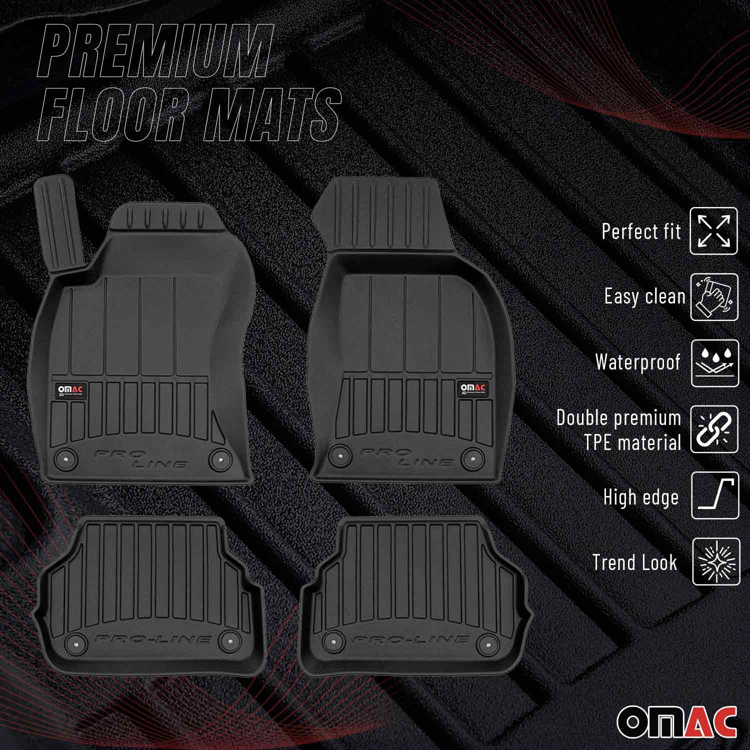OMAC Premium Alfombrillas Coche para Audi A6 C5 Sedán Familiar 1997-2004 TPE 4x