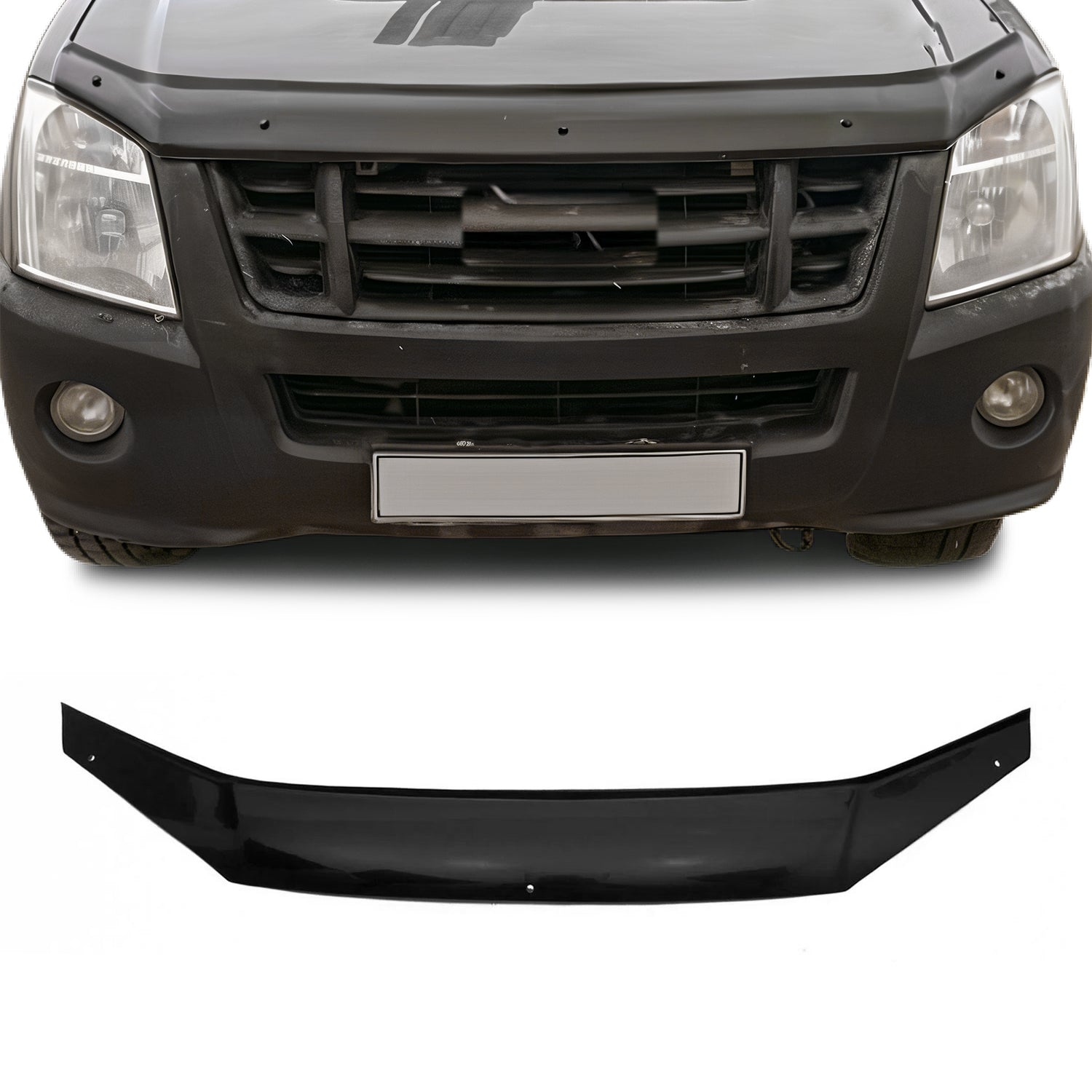 Deflector de Capó para Isuzu D-Max II 2012-2019 Oscuro Brillante Acrílico
