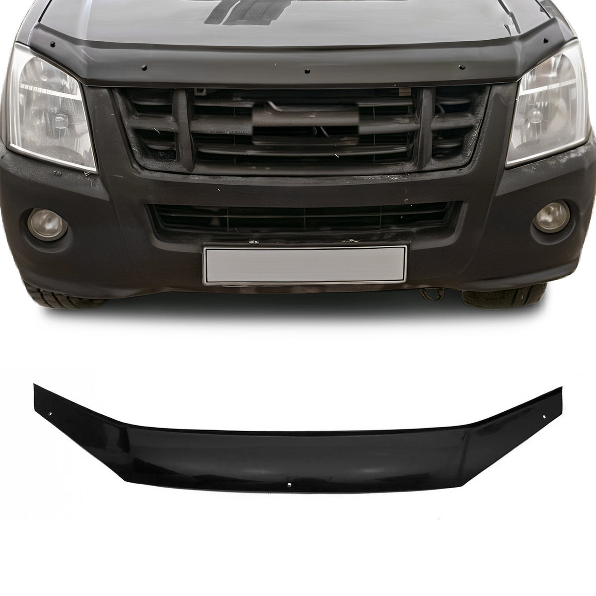 Deflector de Capó para Isuzu D-Max II 2012-2019 Oscuro Brillante Acrílico