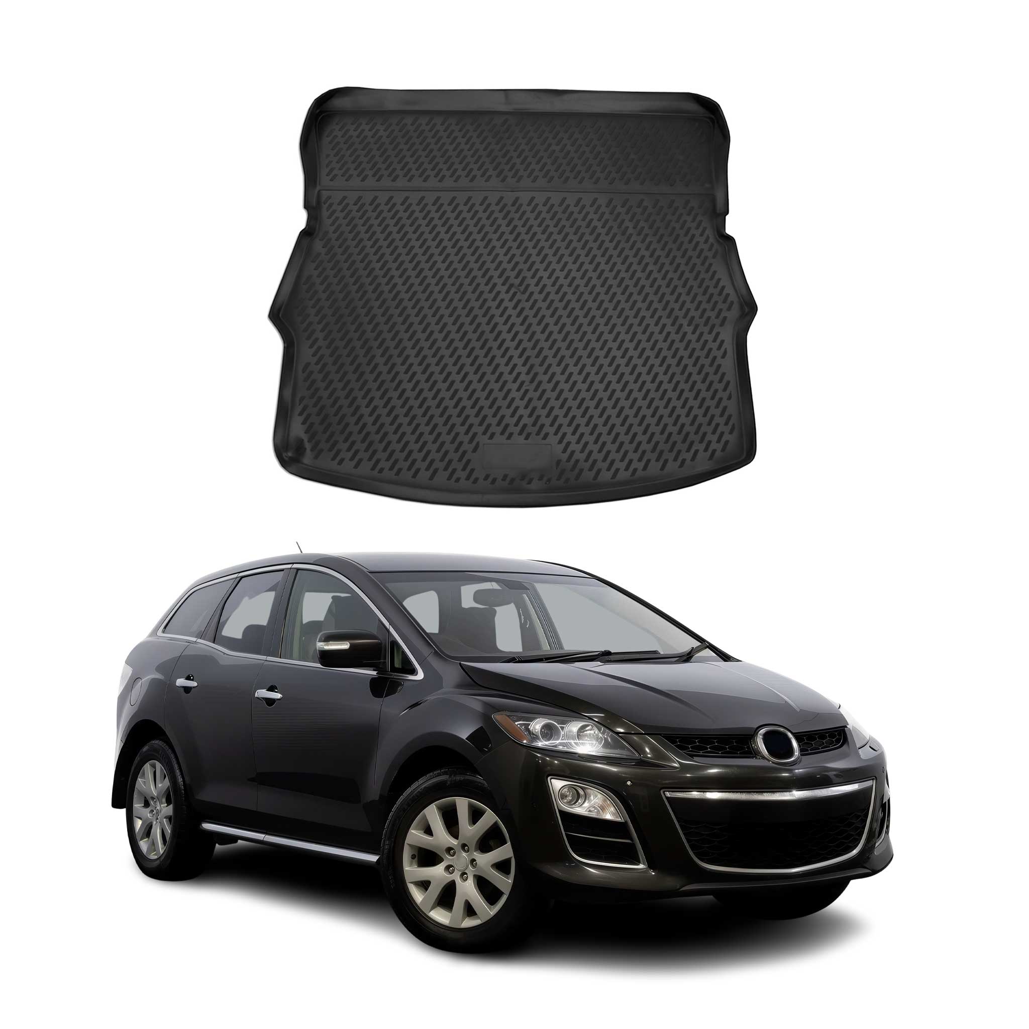 OMAC Bandeja Maletero Alfombrilla para Mazda CX-7 2006-2012 Negro Goma TPE 1Pza