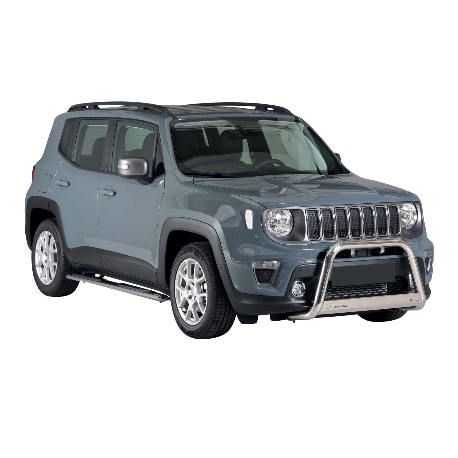 Bull Barra Frontal para Jeep Renegade 2018-2022 Plata Acero 1Pza