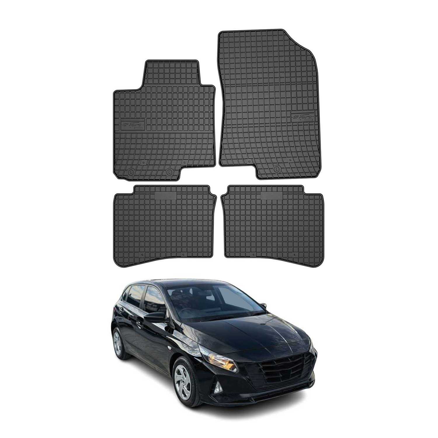 OMAC Alfombrillas De Coche para Hyundai i20 3 2020-2025 Negro Goma TPE 4Pza