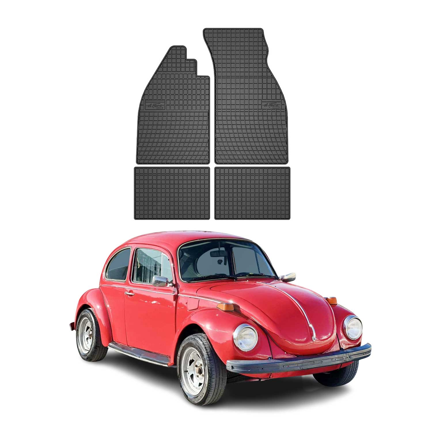 OMAC Alfombrillas De Coche para VW Beetle 1980-2003 Negro Goma 4Pza