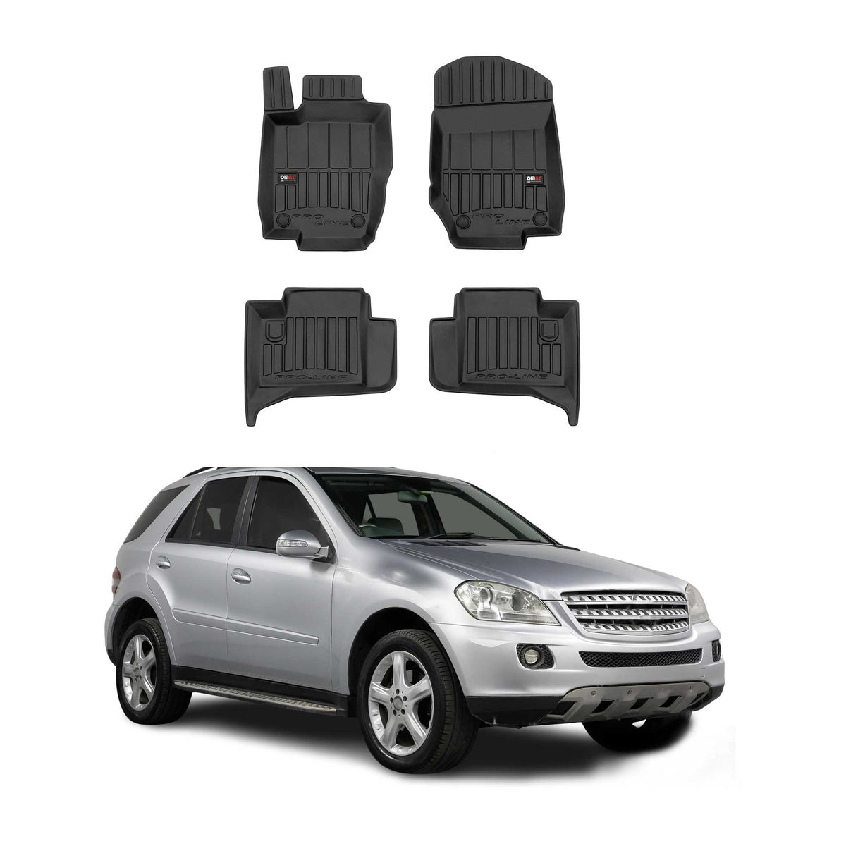 OMAC Premium Alfombrillas De Coche para Mercedes M Class W164 2005-2011 Goma 4x