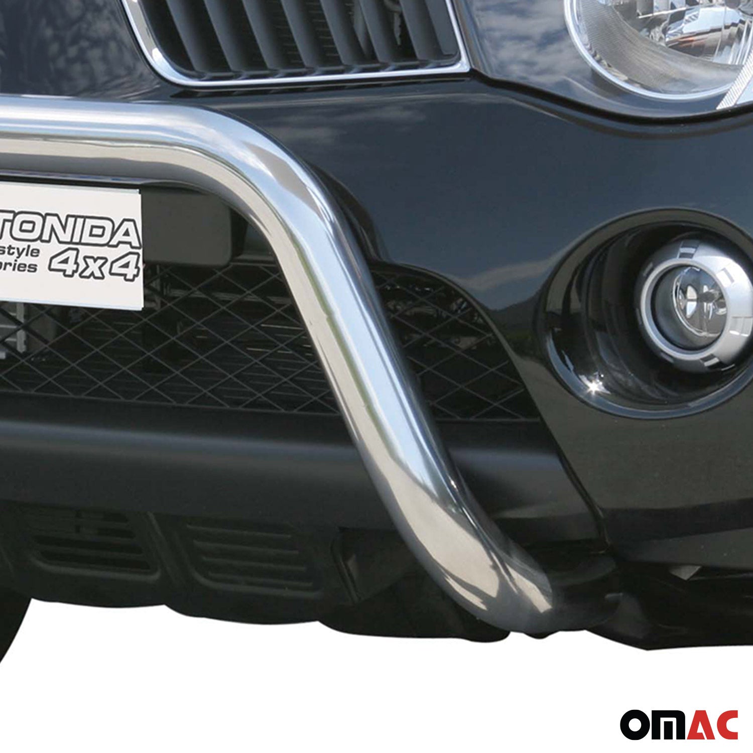 Bull Barra Frontal para Mitsubishi L200 2006-2009 Plata Brillante Acero