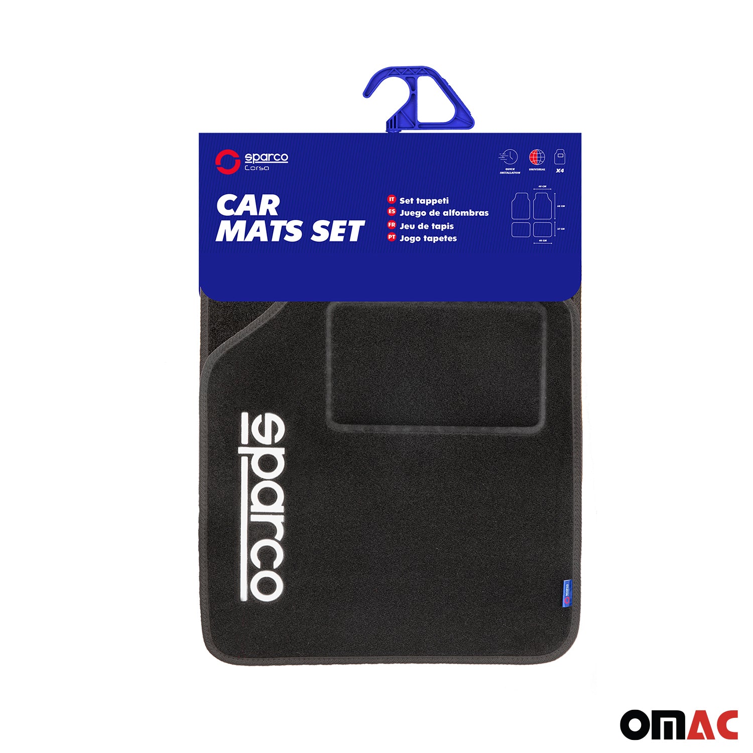 Sparco Alfombrillas De Coche Universal Negro Poliéster