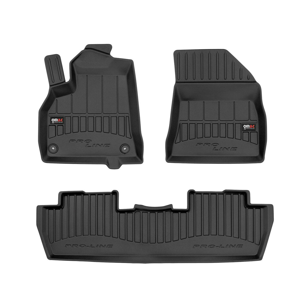 OMAC Premium Alfombrillas De Coche para Peugeot 5008 2009-2017 Negro TPE Goma 3x