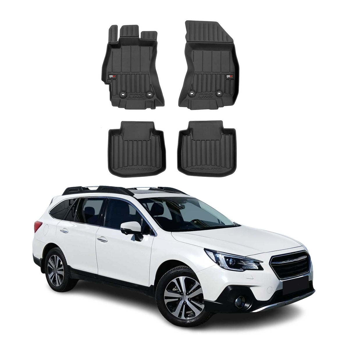 OMAC Premium Alfombrillas De Coche para Subaru Outback V BS 2014-2019 Goma 4x