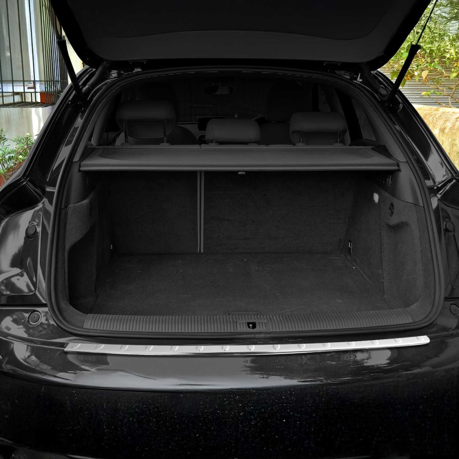 Protector de Parachoques Trasero para Audi Q3 2011-2018 Plata Acero Brillante