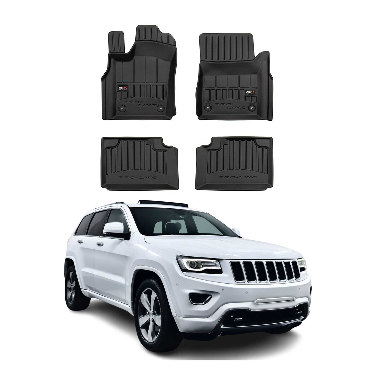 OMAC Premium Alfombrillas De Coche para Jeep Grand Cherokee 2013-2015 Goma 4x