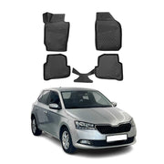 OMAC Alfombrillas De Coche para Skoda Fabia 2015-2021 Negro Goma TPE 4Pza