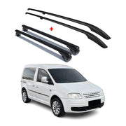 Rieles & Barras de Techo Coche para VW Caddy 2003-2015 Corto Negro Aluminio 4Pza