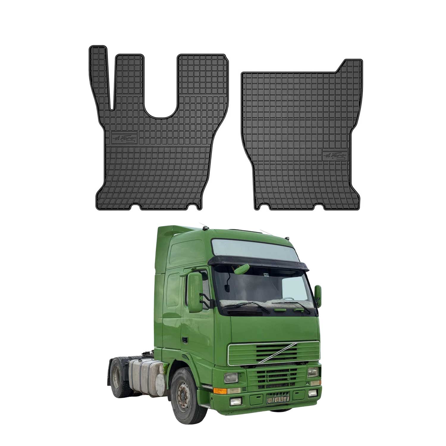 OMAC Alfombrillas De Coche para Volvo FM 1998-2025 Negro Goma 2Pza