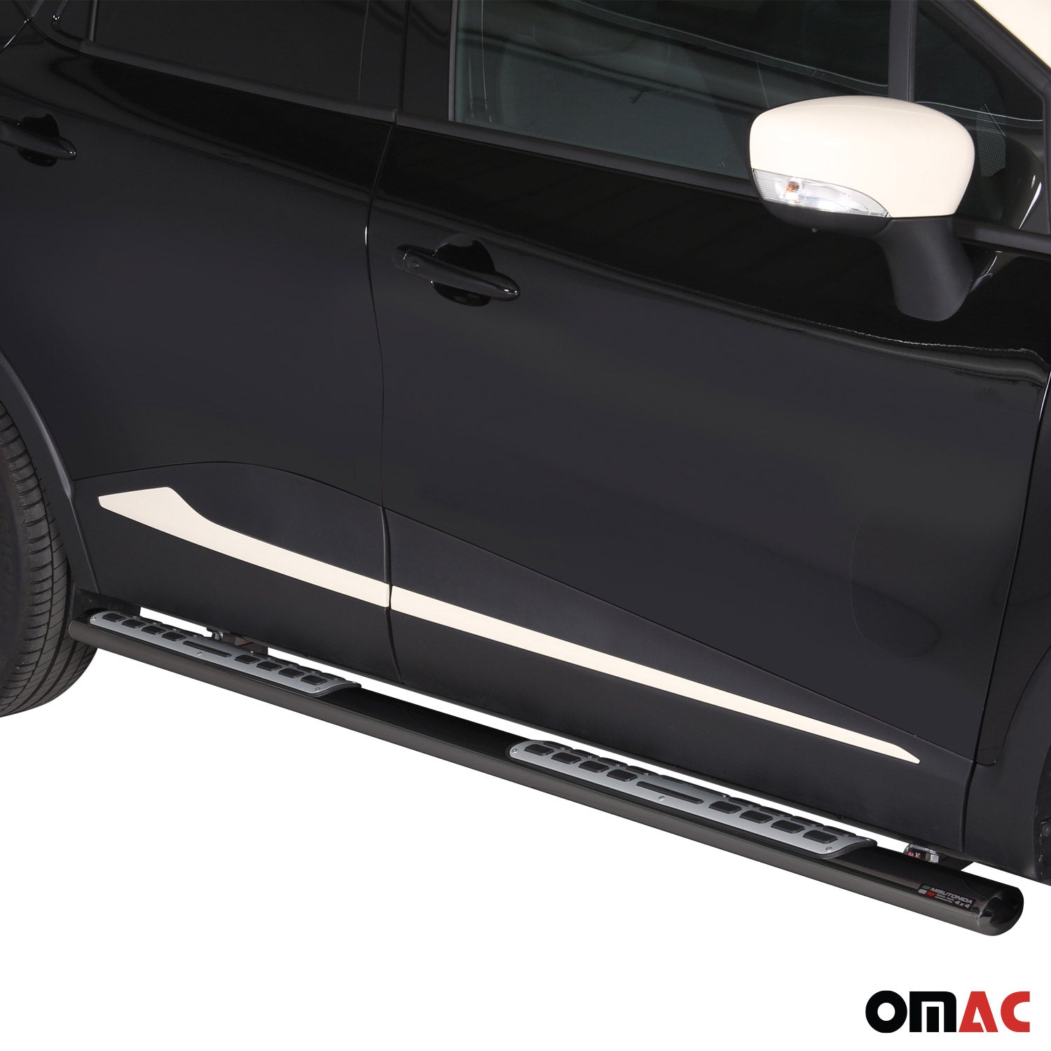 Par de Estribos Barras Laterales para Renault Captur 2013-2017 Negro Acero