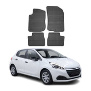 OMAC Alfombrillas De Coche para Peugeot 208 2012-2019 Negro Goma 4Pza