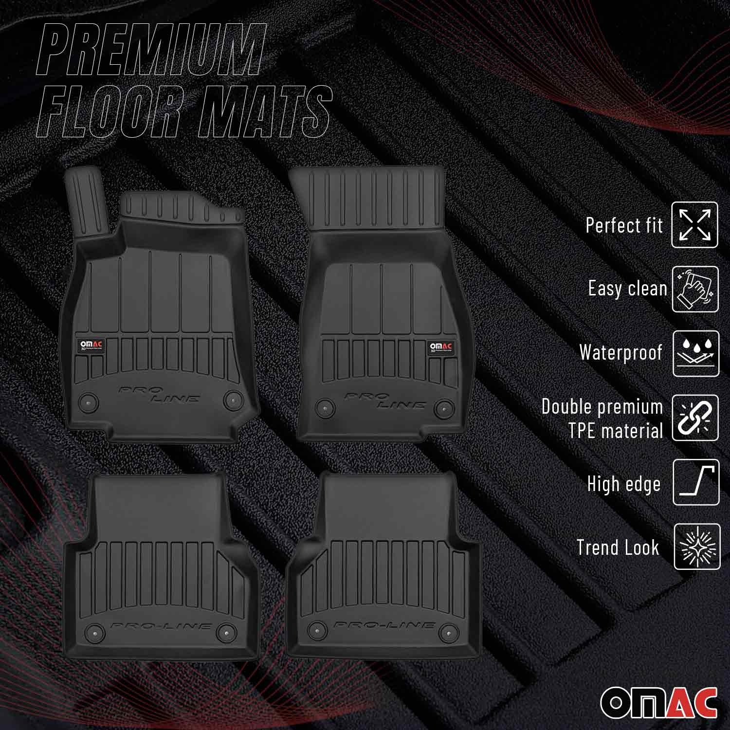 OMAC Premium Alfombrillas De Coche para Audi A7 4K8 Sportback 2018-2025 Goma 4x