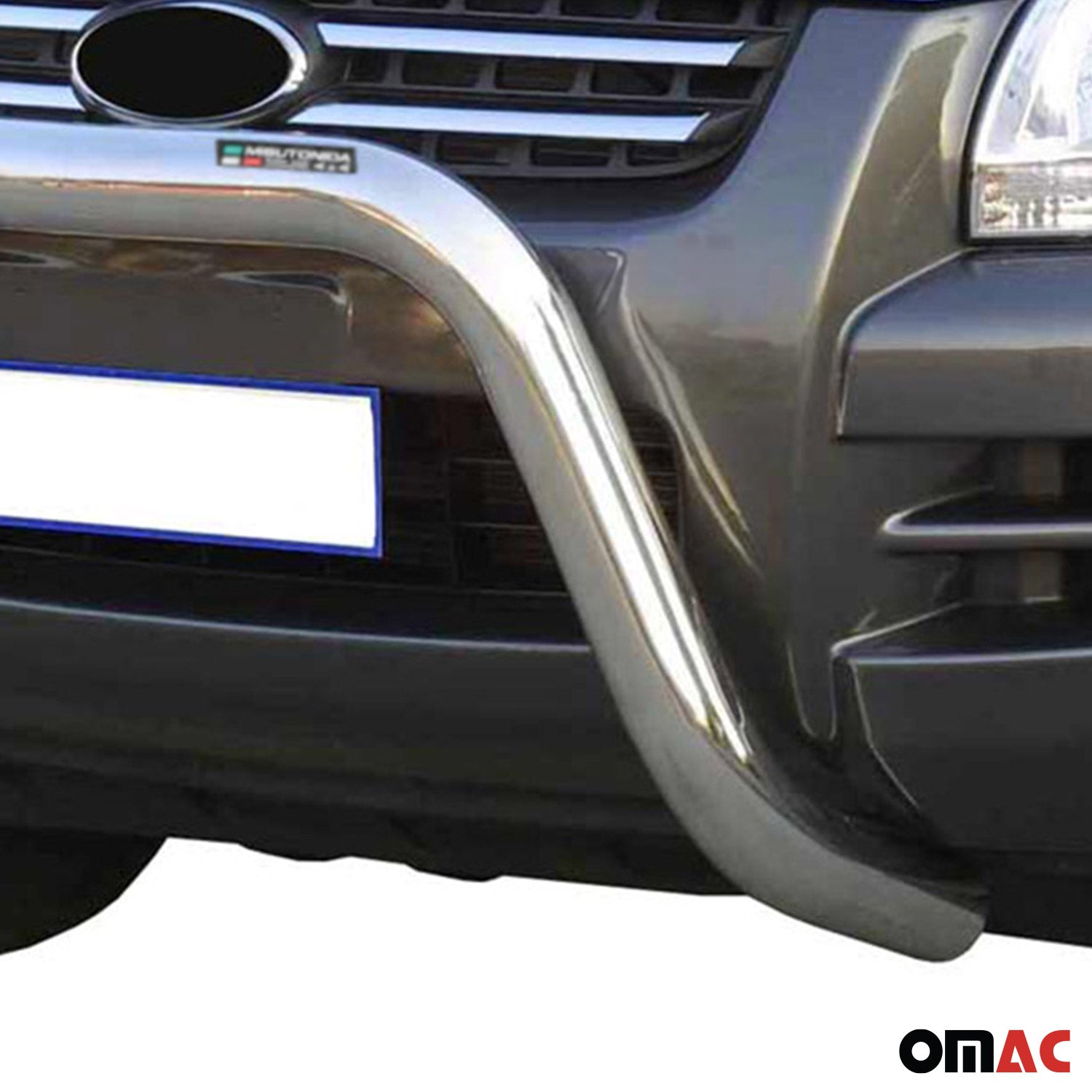 Bull Barra Frontal para Kia Sportage 2004-2008 Plata Brillante Acero 1Pza