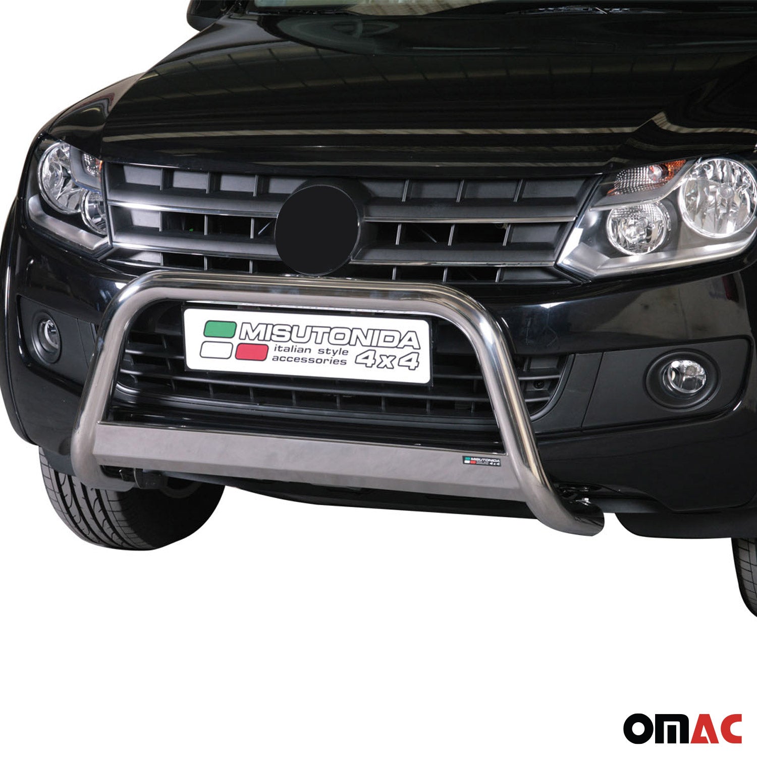 Bull Barra Frontal para VW Amarok Highline 2010-2025 Plata Brillante Acero 1Pza