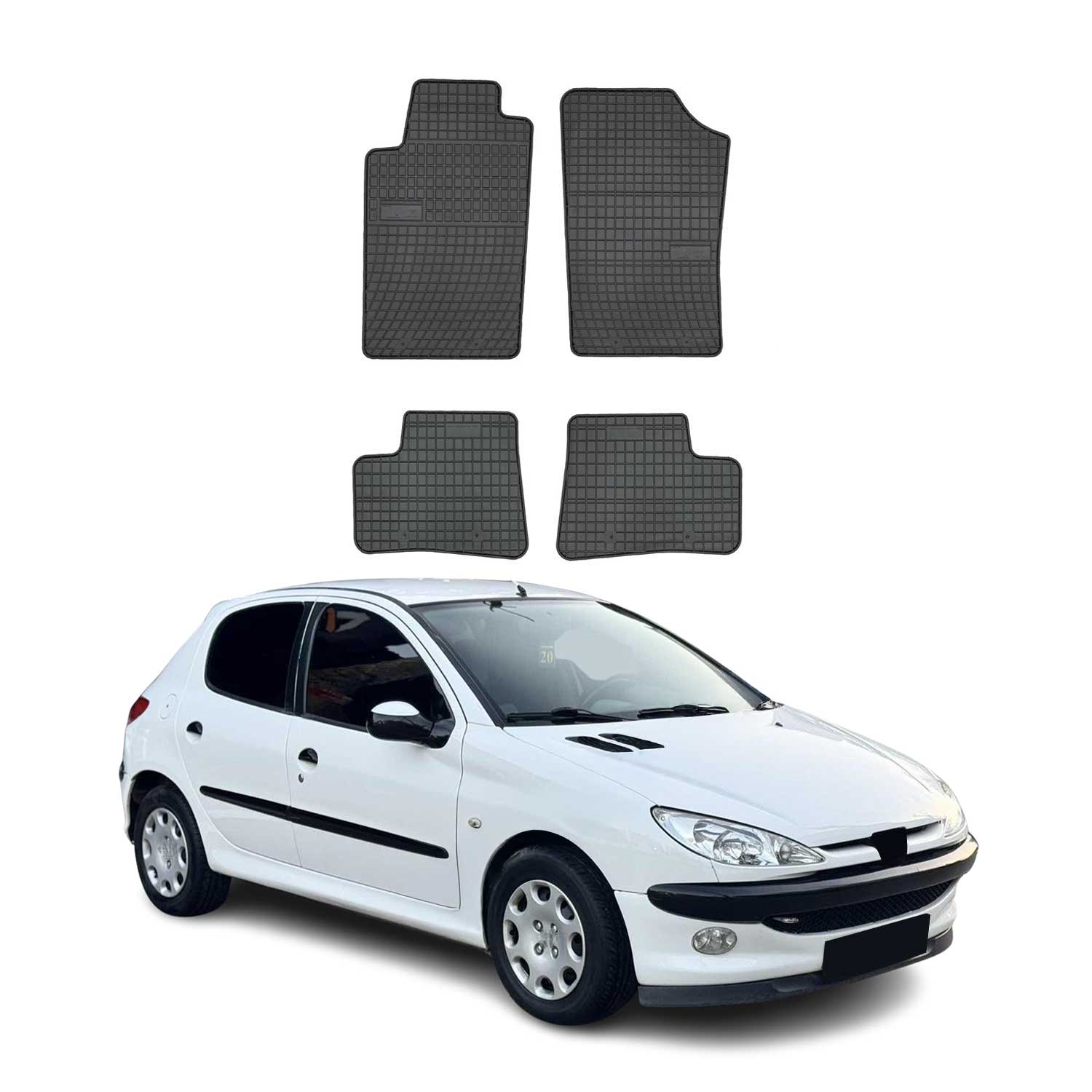 OMAC Alfombrillas De Coche para Peugeot 206 1998-2009 Negro Goma 4Pza