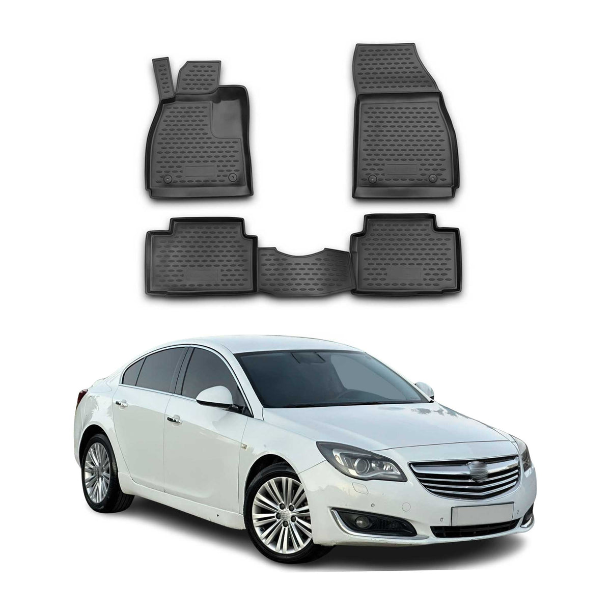 OMAC Alfombrillas De Coche para Opel Insignia 2008-2017 Negro Goma TPE 4Pza