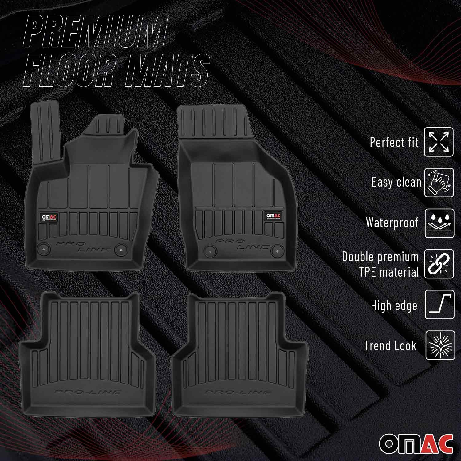 OMAC Premium Alfombrillas De Coche para Audi Q3 2011-2018 Negro TPE Goma 4Pza
